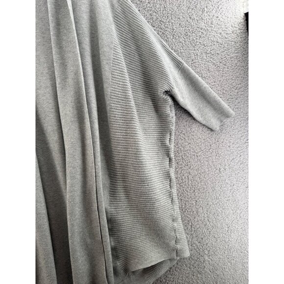 Kerisma Ribbed Open Front Cardigan 3/4 Sleeves Gray Size S/M - Picture 2 of 5